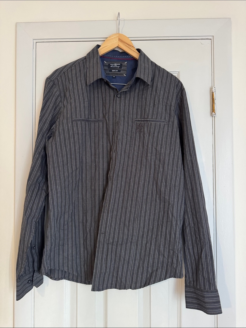 Arrow Men’s Gray Pinstripe Lightweight Shirt Jacket